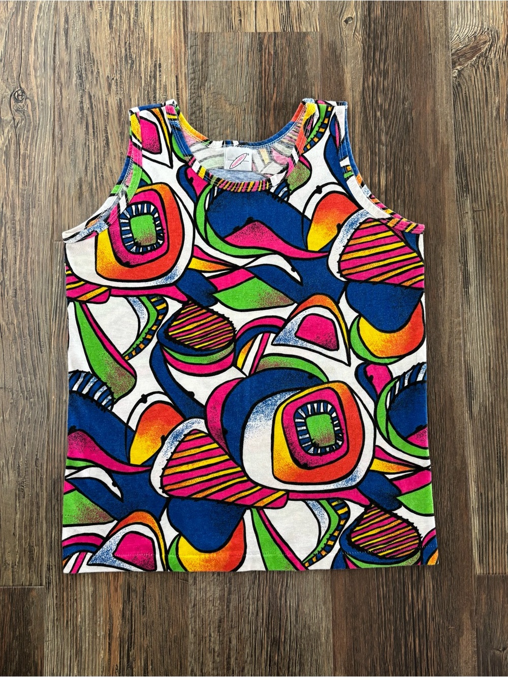 Vtg Pinwheels All Over Print Tank Top NO SIZE (20” P2P) Colorful Abstract 90s